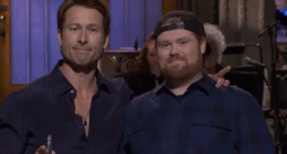 Glen Powell explains why he brought a UPS driver to his Saturday Night Live hosting debut