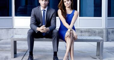 Meghan's latest endeavour is a return to her roots. The 44-year-old spent her working life as a jobbing actress, eventually landing a part on long-running legal drama Suits before giving up her career to join the Royal Family (Pictured: Meghan Markle and Patrick J Adams on Suits)