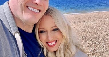 Hayley Palmer, 44, and Mark Labbett, 59, are set to spend a night together for an interview at London's Hippodrome a year and a half after their chaotic split (pictured May 2024)