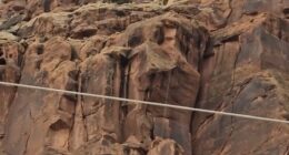 A breathtaking helicopter rescue took place in the red-rock canyons outside Moab, Utah.