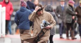 Heavy rain from Storm Claudia threatening day two of Cheltenham meeting