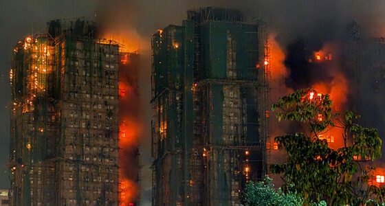 Horrifying Scene Caught On Video As Massive Fire Rips Through Hong Kong High-Rise