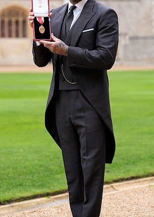 David Beckham wore a morning suit designed by his wife and inspired by a picture of King Charles for his investiture on Tuesday morning