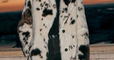 Stand out from the crowd with this striking £85 Cream Cow Print Faux Fur Coat from Next