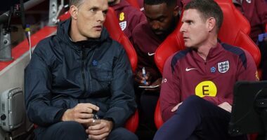 Anthony Barry (right) and Thomas Tuchel are hoping to mastermind a World Cup triumph