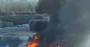 London Fire Brigade was called to the incident at Middlesex Business Park on Bridge Road in Southall at 8.55am, with crews from Southall, Heston, Ealing and surrounding stations sent to the scene in 25 fire engines