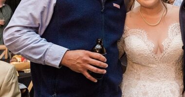 Tarlie (pictured right) met Julio (left) on her hen's party and invited him to her wedding. She was surprised when he turned up - but loved that he danced with her mum and grandmother