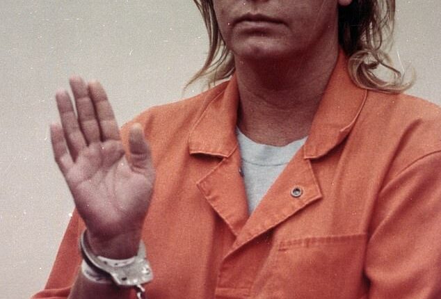 Aileen Wuornos was killed by lethal injection in 2002 after shooting seven men dead in the space of a year offers (pictured in court in Florida in 1991)
