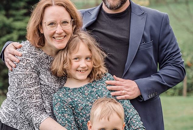 Gini Harrison with her husband Peter and children Michael and Emily. Just before Christmas 2021, Gini was told she had stage four lung cancer