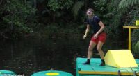 Vogue Williams suffered a nasty tumble as she took on the latest Bushtucker trial in scenes set to air on Saturday's episode of I'm A Celebrity