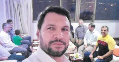 Four of the plotters meeting at an apartment in Venezuela. IRGC-QF officer Hasan Izadi, known as Masood Rahnema (center), Iranian intelligence officer Majid Dastjani Farahani (far left), and Iranian intelligence officer Mohammad Mahdi Khanpour Ardestani (far right)