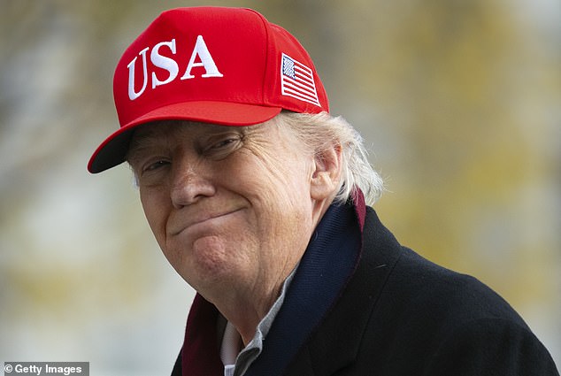 U.S. President Donald Trump arrives on the South Lawn of the White House on November 22, 2025 in Washington, DC