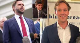 JD Vance lashed out at a journalist for targeting Tucker Carlson ’s son as the MAGA civil war over the three-week-old Nick Fuentes interview intensifies. The vice president sent out a firestorm of X posts on Sunday addressing right-wing journalist Sloan Rachmuth who went after Buckley Carlson for being related to Tucker and claiming anti-Semitism is ‘a Carlson family trait.’ Carlson has faced a wave of criticism from pro-Israel leaders in the Republican Party following his October interview with Fuentes, who is infamous for making anti-Semitic remarks.