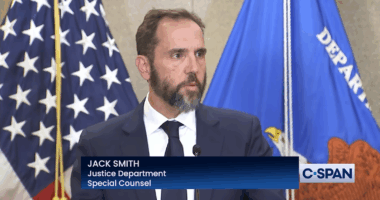 Jack Smith talking at a presser.