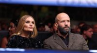 Jason Statham, Rosie Huntington-Whiteley (seen) and Pierce Brosnan brought a touch of glamour to Tottenham Hotspur Stadium on Saturday night, as they led the famous faces turning out to watch Conor Benn vs Chris Eubank Jr