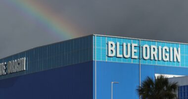 Jeff Bezos’s Blue Origin matches SpaceX as it lands its mega-rocket’s booster