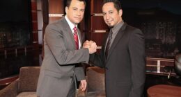 It was an emotional night for Jimmy Kimmel, as he paid memorial to his late bandleader Cleto Escobedo III following his passing. Pictured 2012