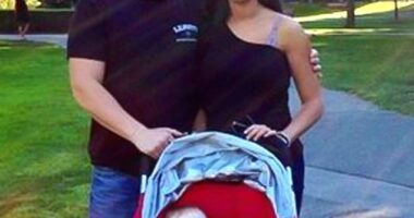 Bruna Ferreira - who came to the country in 1998 from Brazil under the DACA program - was apprehended by ICE agents in Revere, Massachusetts earlier this month. Pictured: Ferreira with her son, Michael Leavitt Jr and his father, Michael Leavitt Sr