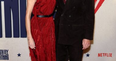 Keeley Hawes and her Succession star husband Matthew Macfadyen enjoyed a rare red carpet date night at the premiere of Netflix's Death By Lightning on Monday