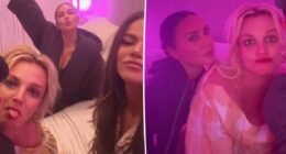 Kim Kardashian and Britney Spears cozy up in bed with Khloé