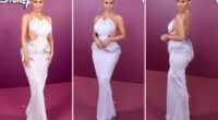 Kim Kardashian wore antique feathers on her dress at 'All's Fair' Brazil premiere