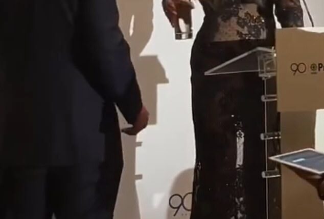 America's very glamorous ambassador to Greece, Kimberly Guilfoyle, could hardly move in a skintight dress as she attended a Thanksgiving dinner in Athens last night