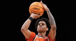 Love To See It! La La & Carmelo Anthony Pop Out To Support Kiyan As He Drops Buckets For Syracuse University (VIDEOS)