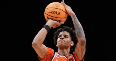 Love To See It! La La & Carmelo Anthony Pop Out To Support Kiyan As He Drops Buckets For Syracuse University (VIDEOS)