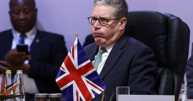 Prime Minister Keir Starmer on Saturday at the G20 Leaders' Summit at the Nasrec Expo Centre in Johannesburg, South Africa