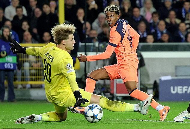 Lamine Yamal scored a brilliant solo goal to help the Catalans salvage a 3-3 draw away to Club Bruges