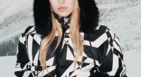 Lila Moss, 23, looked effortlessly chic in black and white as she headed to the Swiss Alps to launch H&M & Perfect Moment's après-ski collection