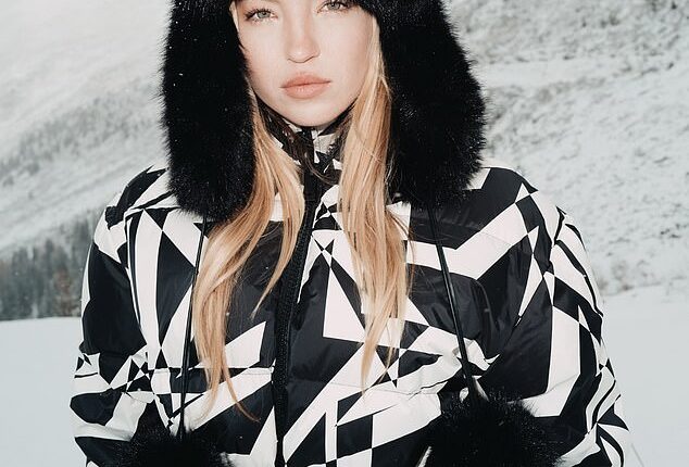 Lila Moss, 23, looked effortlessly chic in black and white as she headed to the Swiss Alps to launch H&M & Perfect Moment's après-ski collection