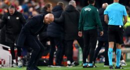 Arne Slot was looking at the turf as if hoping it would swallow him up on another dismal night