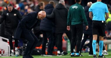 Arne Slot was looking at the turf as if hoping it would swallow him up on another dismal night