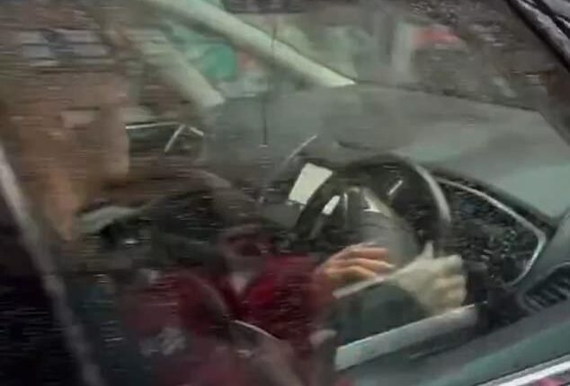 Pictured: Paul Doyle was seen driving the car during his terrifying rampage in Liverpool on May 26, 2025