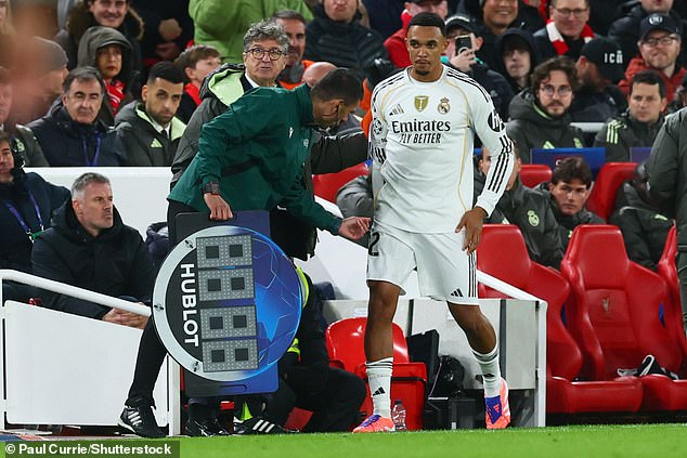 Trent Alexander-Arnold was booed on his return as he came off the bench for Real Madrid