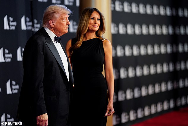 US President Donald Trump and First Lady Melania Trump attend 'Les Miserables' opening night at the Kennedy Center in Washington, D.C., June 11, 2025