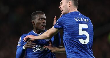 Idrissa Gueye was sent off for slapping Everton team-mate Michael Keane in a bizarre incident