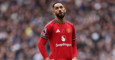 Man United suffer major injury scare as Matheus Cunha forced to miss Christmas lights switch on after 'accident in training'