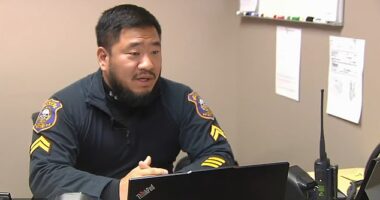 Corporal Michael Schoone told WFMZ that the shooting happened when a dog 'jumped up onto the bed'