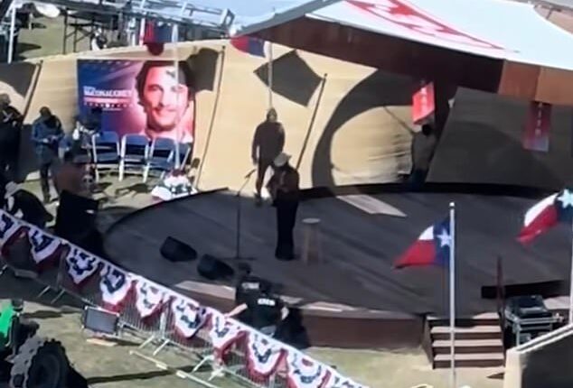 A TikTok video showing what looked like a campaign stage in Austin, Texas with Matthew McConaughey's face and name created speculation he's running for office this week