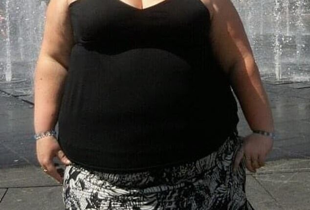 Claire Kane (pictured before her weight loss), from Airdrie, Scotland, dreamed of starting a family, but her 29st 5lb frame affected her health and limited her fertility options