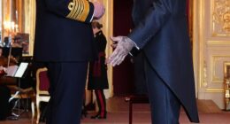 David Beckham received his knighthood for services to sport and charity from King Charles at Windsor Castle on Tuesday morning. The former footballer revealed the monarch complimented him on his suit