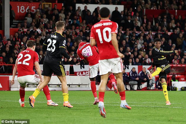 Amad Diallo (right) rescued a point for Manchester United away to Nottingham Forest