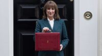 Rachel Reeves pictured outside 11 Downing Street in London on Wednesday before her Budget announcement
