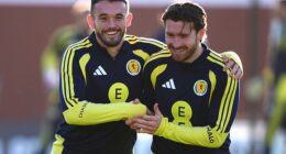 John McGinn and Anthony Ralston can't contain their excitement in their final training session