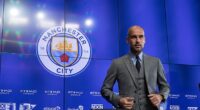 Pep Guardiola at his Manchester City unveiling back in July 2016 - he arrived 15 major trophies into his coaching journey, and has added a further 14 since