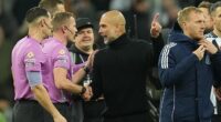 Pep Guardiola went straight to the match officials after Manchester City's defeat to Newcastle
