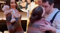 Pete Davidson and Elsie Hewitt kiss at their baby shower