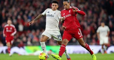 There are reported worries that Premier League players could leave amid unhappy WAGs (pictured Igor Jesus, left, and Virgil van Dijk in action on Saturday in the English top-flight)